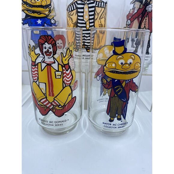 1977 McDonaldland Glasses Set of 5 Ronald McDonald Mayor Hamburglar Big Mac Croo - Picture 6 of 10